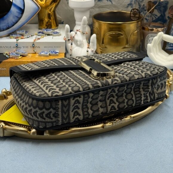 🆕 MARC JACOBS 🧿 NWT The Monogram J Marc Chain Satchel Shoulder Bag, Navy - Picture 14 of 15